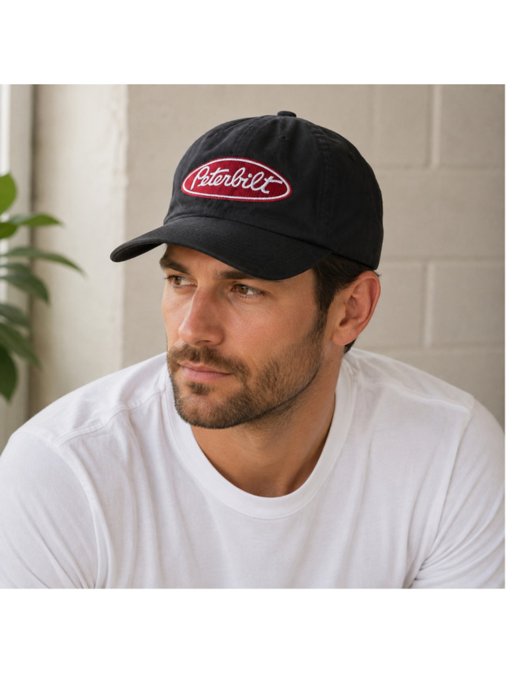 Men's Peterbilt Baseball Hat One Size Black Red